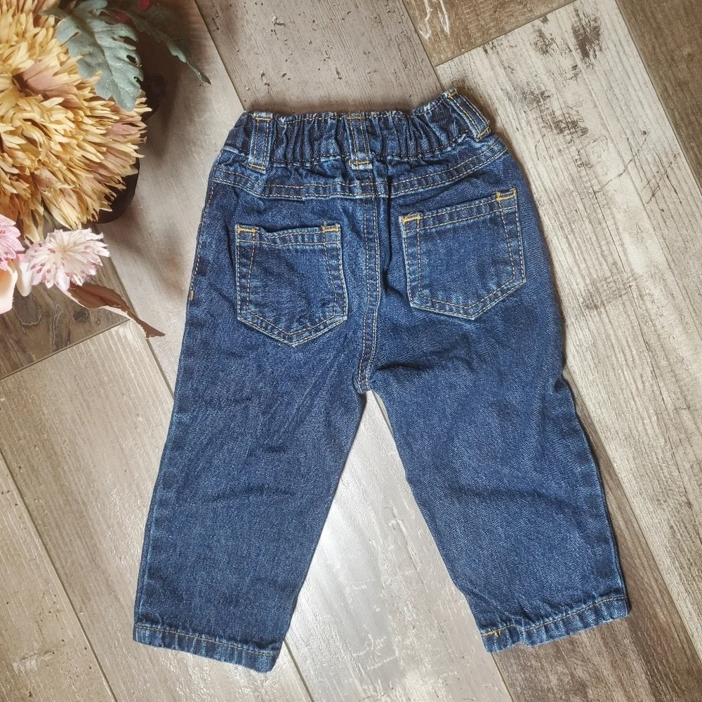 Carter's Baby Boy Dark Wash Denim Blue Jeans Size 9m 100% Cotton NWOT